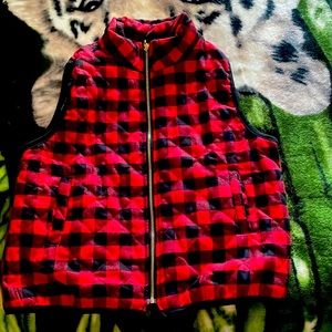 Red and Black Zip-up Vest